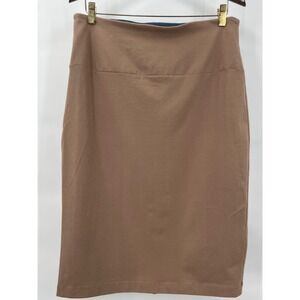 Women with Control Renee Greenstein Brown Pencil Skirt Large Pull On Back Vent